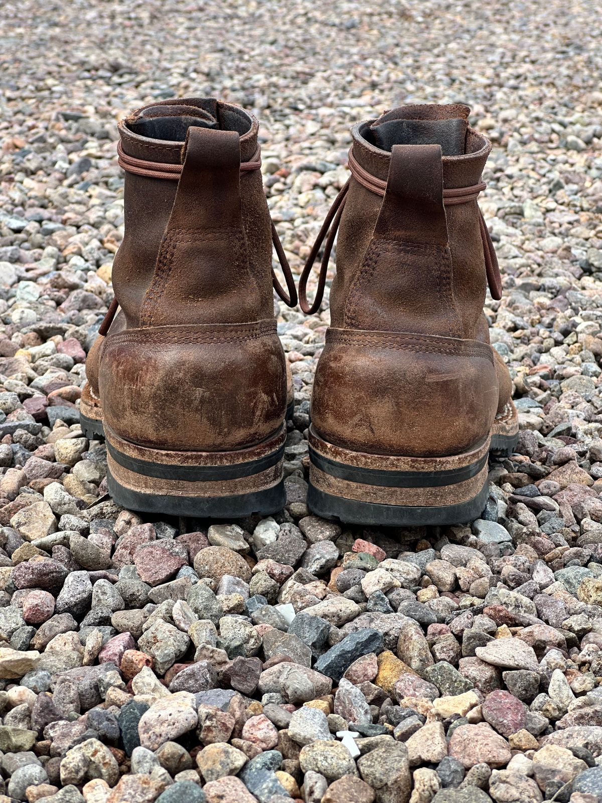 Photo by AndrewsBoots on January 1, 2026 of the White's Custom Model in Horween Cinnamon Waxed Flesh.
