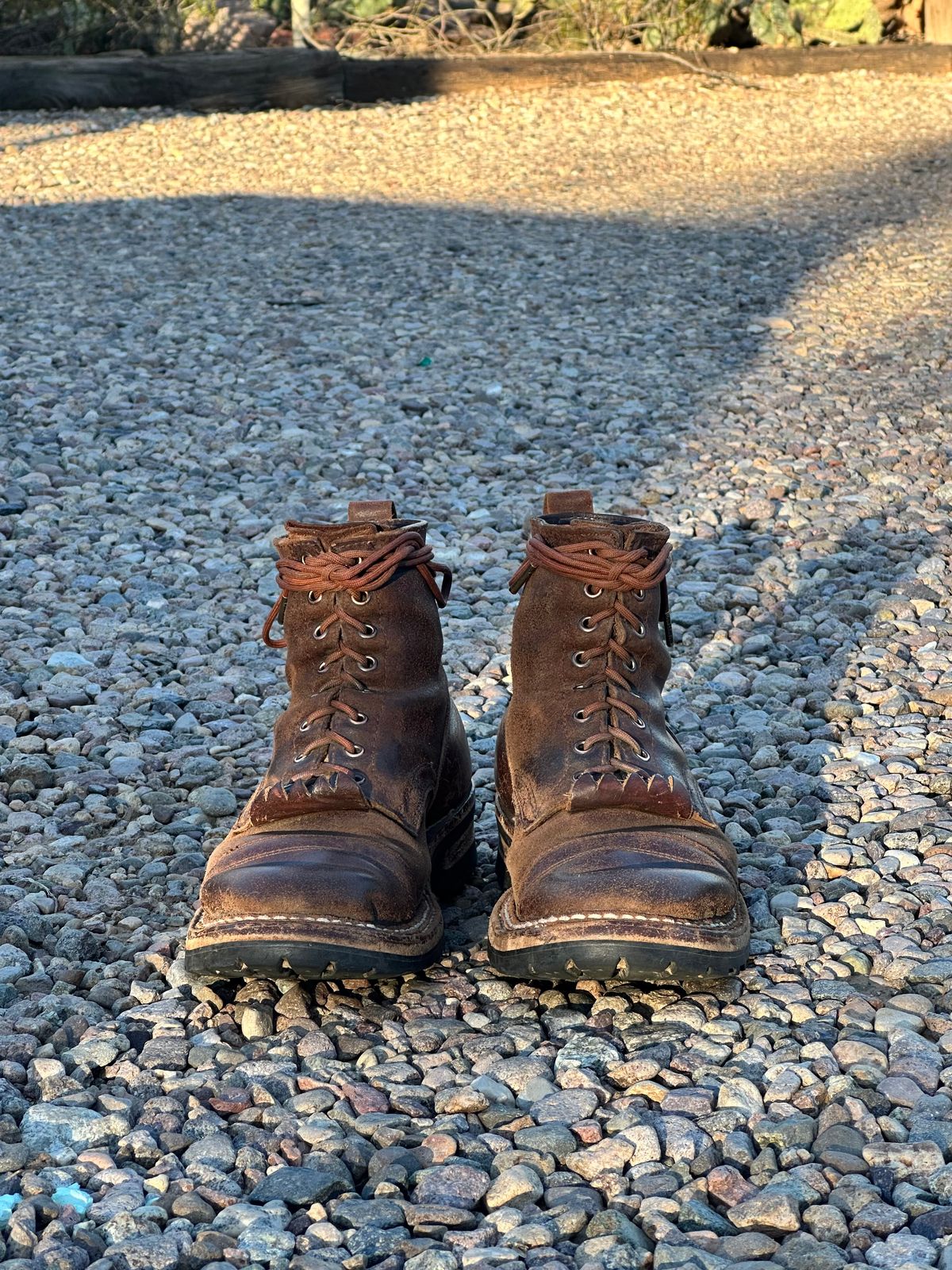 Photo by AndrewsBoots on February 1, 2026 of the White's Custom Model in Horween Cinnamon Waxed Flesh.