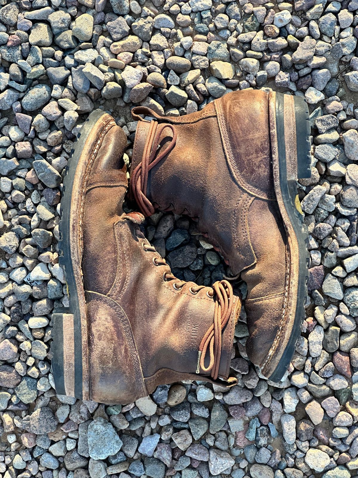 Photo by AndrewsBoots on February 1, 2026 of the White's Custom Model in Horween Cinnamon Waxed Flesh.
