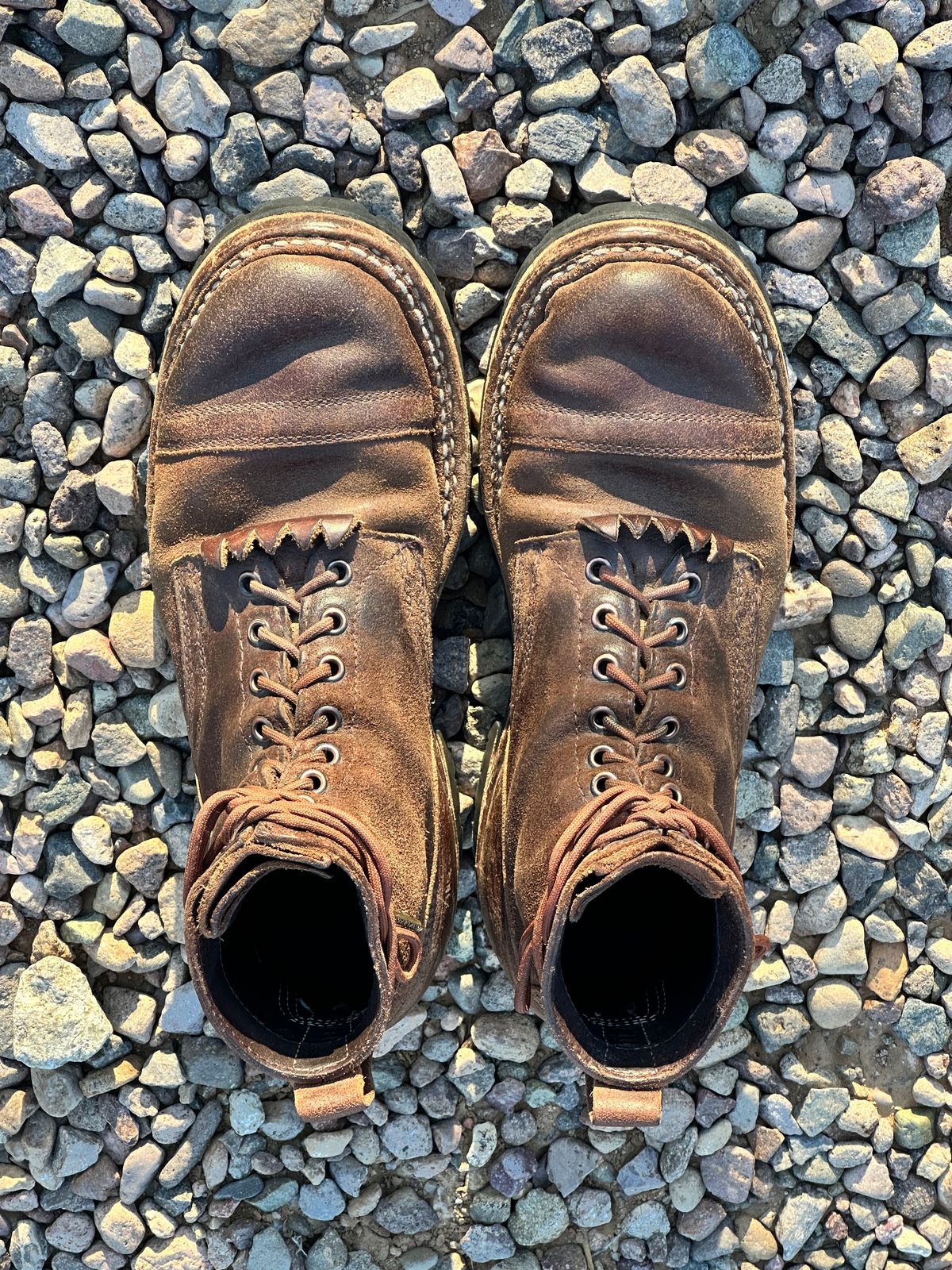 Photo by AndrewsBoots on February 1, 2026 of the White's Custom Model in Horween Cinnamon Waxed Flesh.