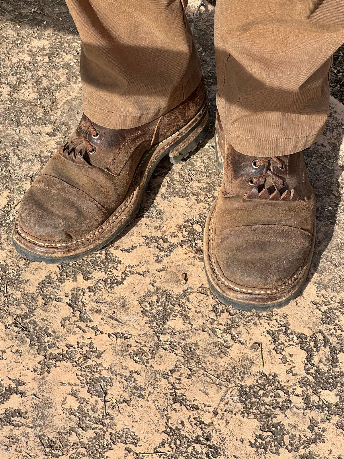 Photo by AndrewsBoots on February 12, 2026 of the White's Custom Model in Horween Cinnamon Waxed Flesh.