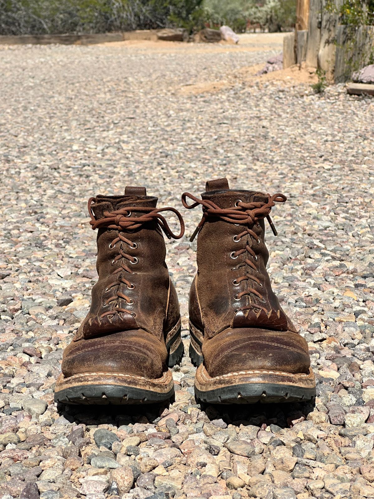 Photo by AndrewsBoots on March 1, 2026 of the White's Custom Model in Horween Cinnamon Waxed Flesh.
