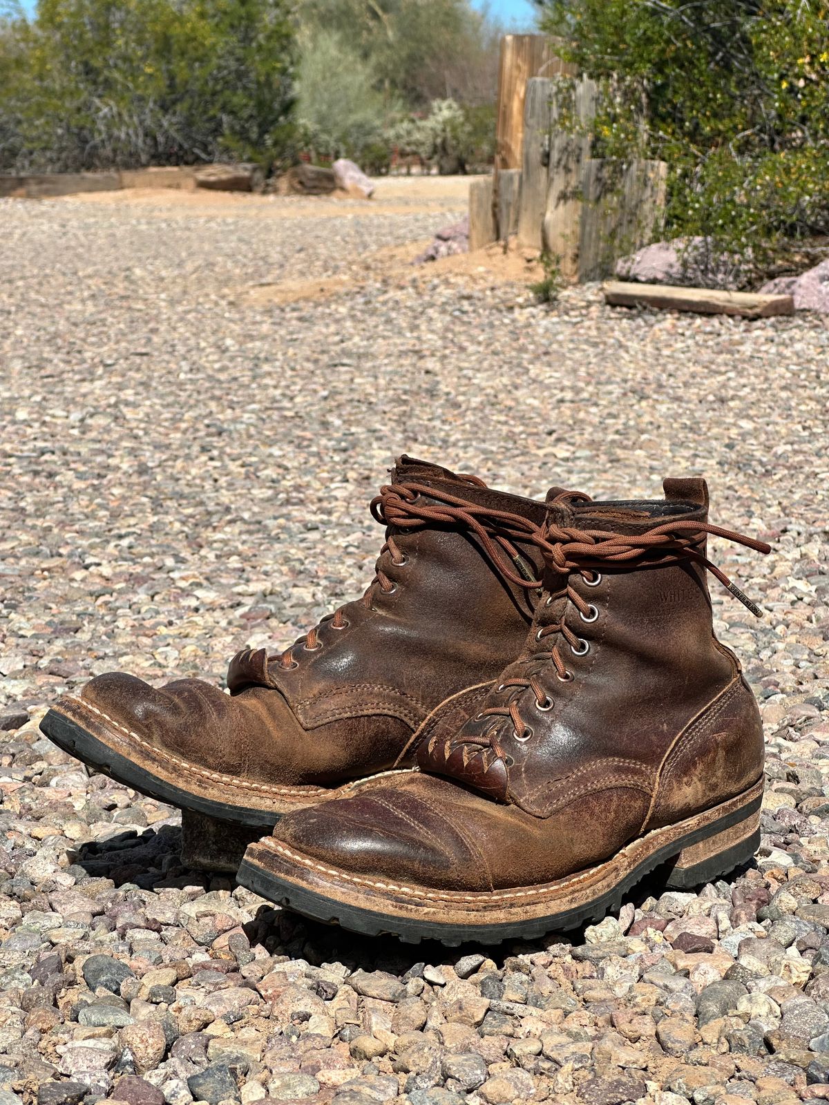 Photo by AndrewsBoots on March 1, 2026 of the White's Custom Model in Horween Cinnamon Waxed Flesh.