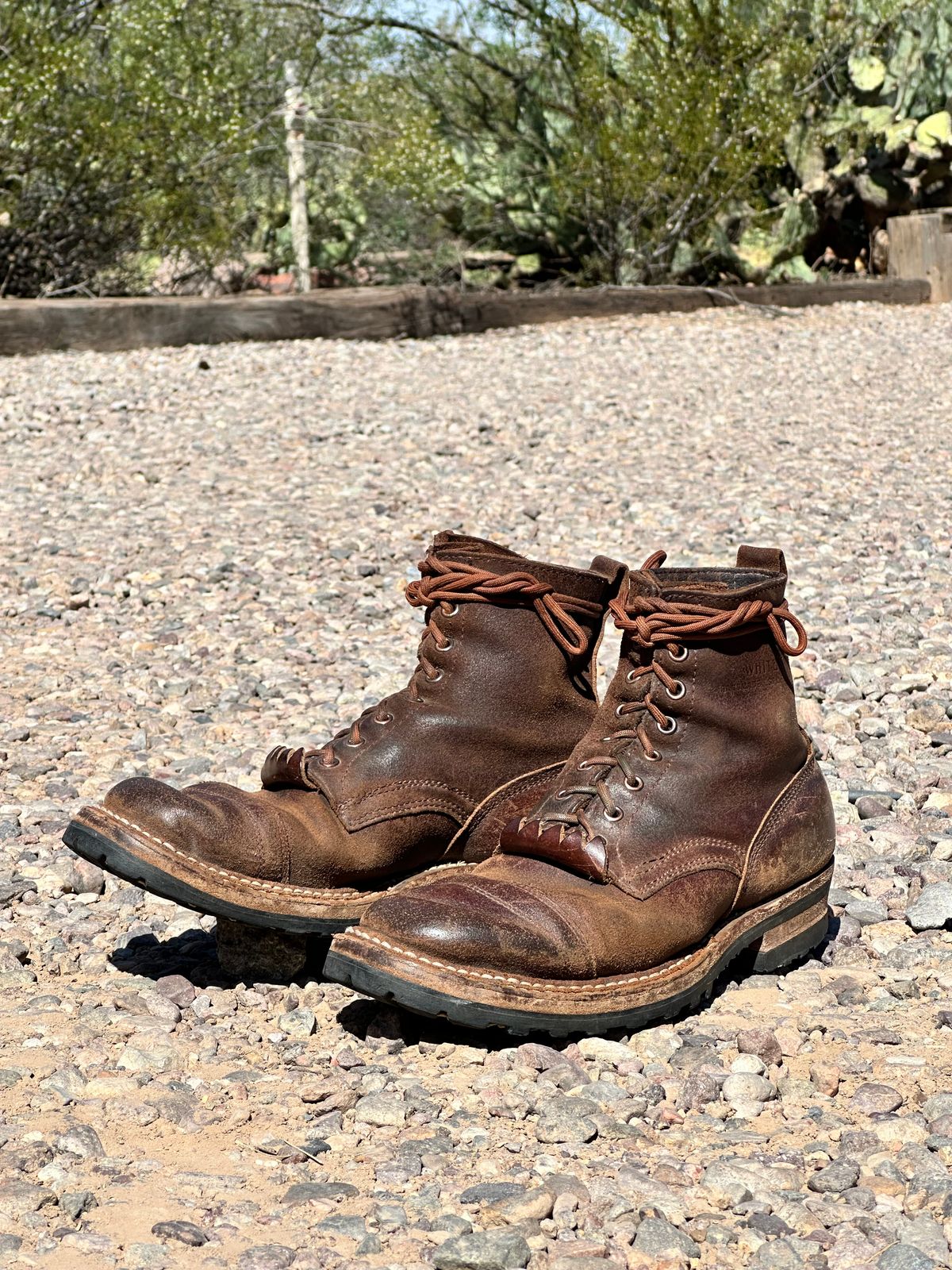 Photo by AndrewsBoots on April 5, 2026 of the White's Custom Model in Horween Cinnamon Waxed Flesh.