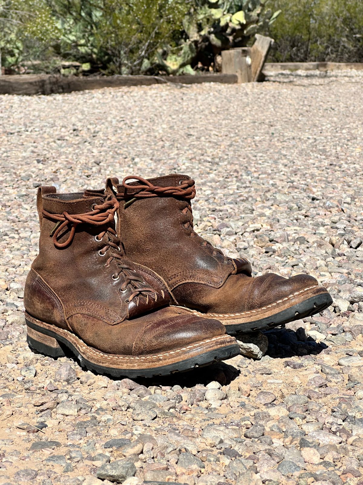 Photo by AndrewsBoots on April 5, 2026 of the White's Custom Model in Horween Cinnamon Waxed Flesh.