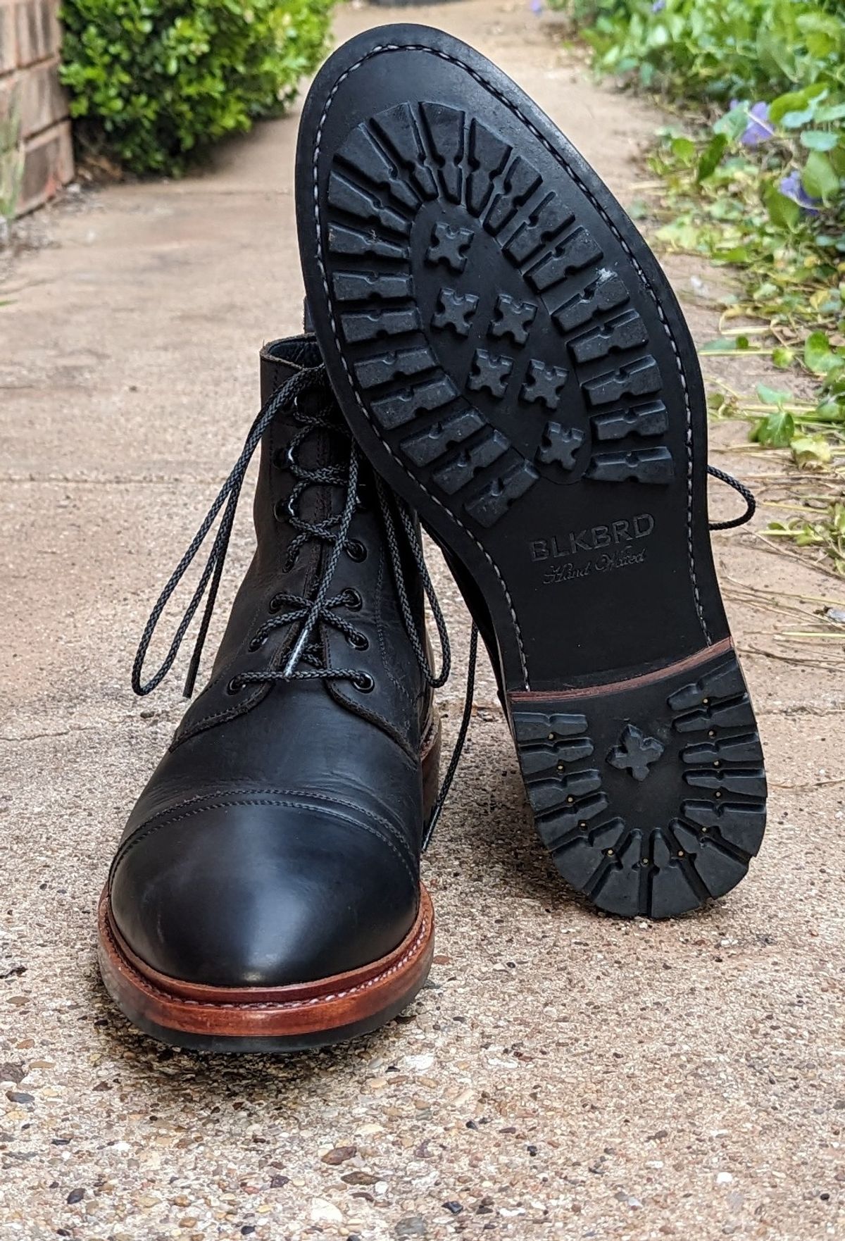 Photo by cowcrapper on April 13, 2024 of the Blkbrd Shoemaker Dixon Cap Toe Derby Boot in Black Pullup.