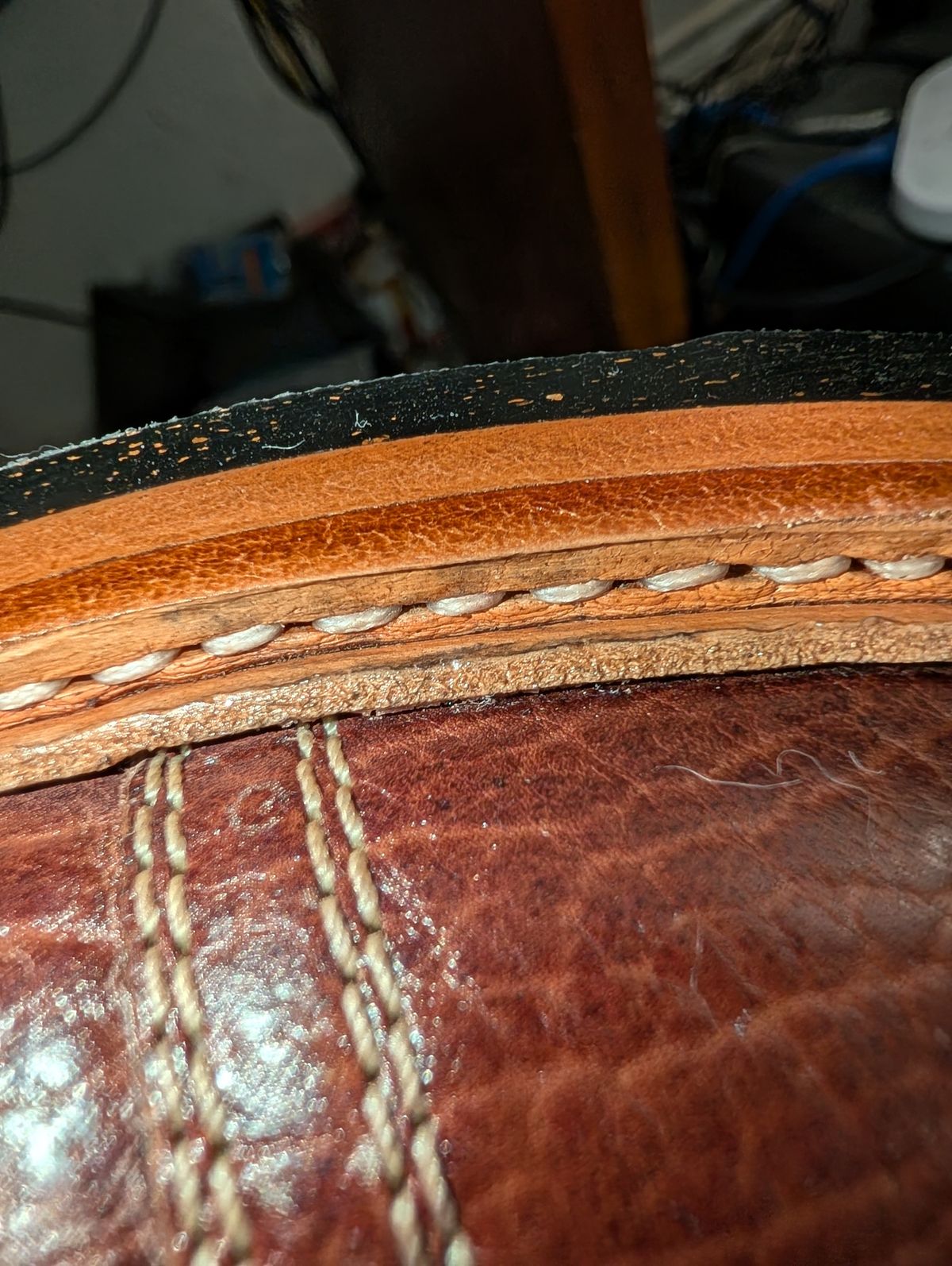 Photo by cowcrapper on March 17, 2026 of the Blkbrd Shoemaker Dixon-Z in Law Tanning Mahogany Big Horn Shrunken Bison.