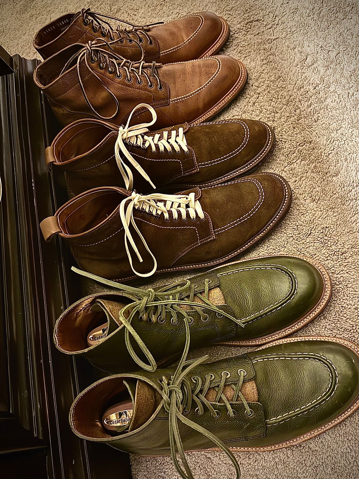 Photo by MaticEsq on December 16, 2025 of the J. Crew X Alden 40553H Indy Boots in Snuff Suede.
