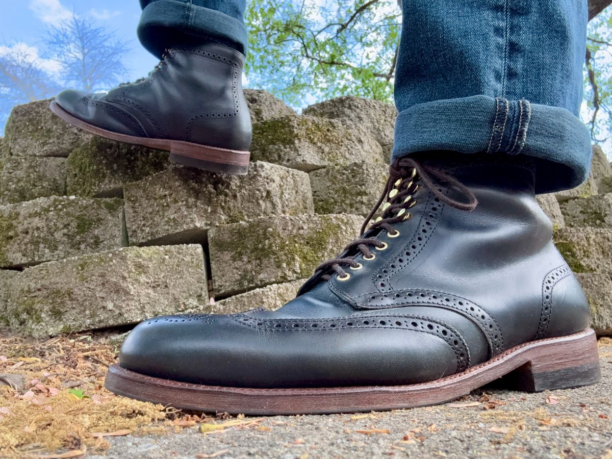 Photo by MaticEsq on March 30, 2026 of the Alden Wingtip Boot in Horween Navy Chromexcel.