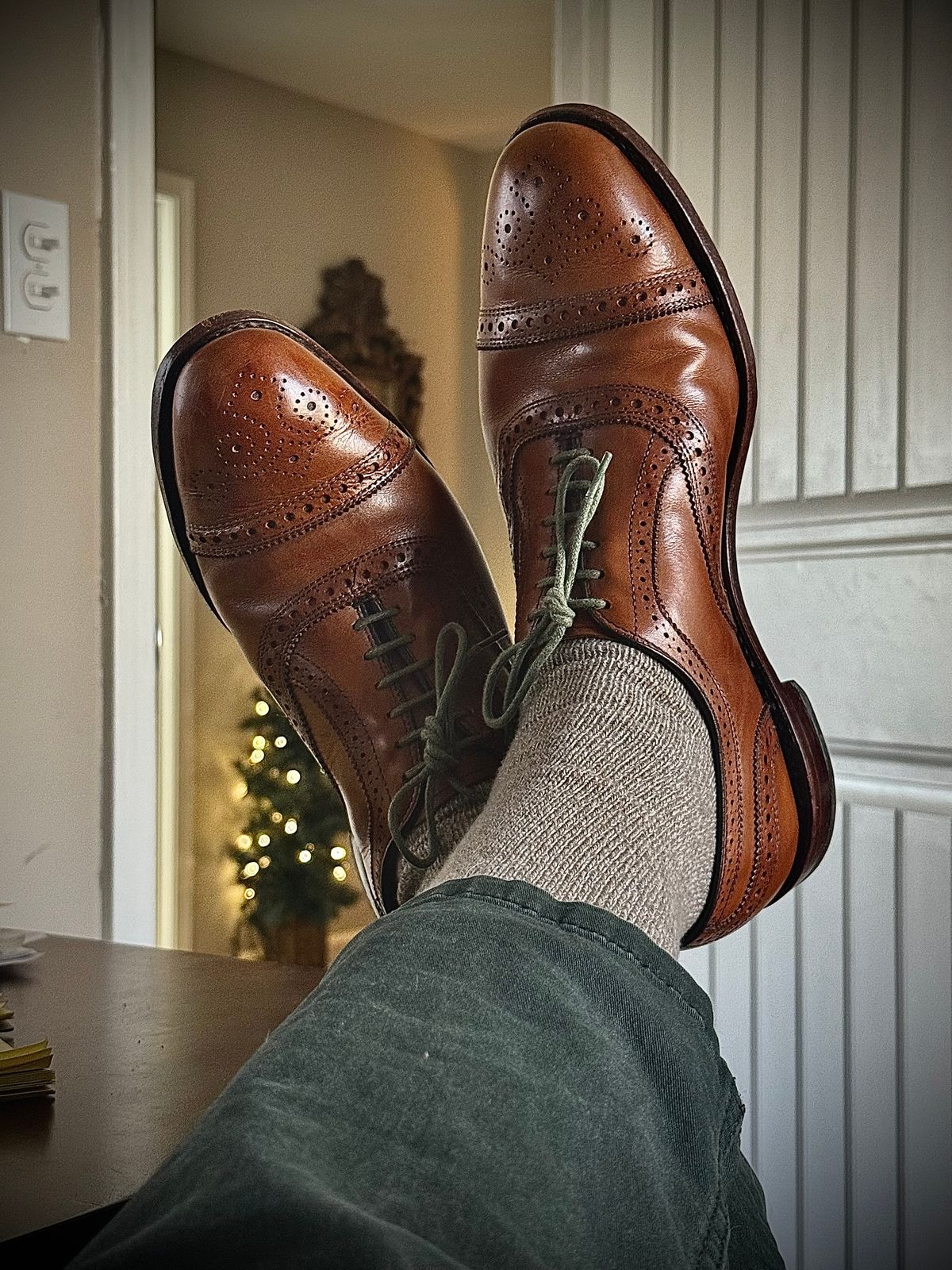 Photo by MaticEsq on December 15, 2025 of the Allen Edmonds Strand in Walnut Calfskin.