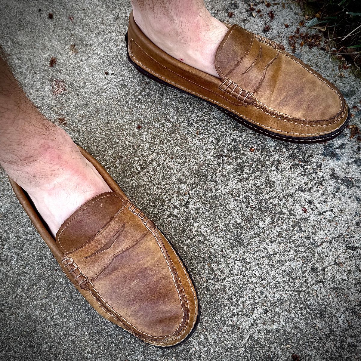 Photo by MaticEsq on March 4, 2026 of the Quoddy Penny Moc Loafers in Horween Natural Chromexcel.