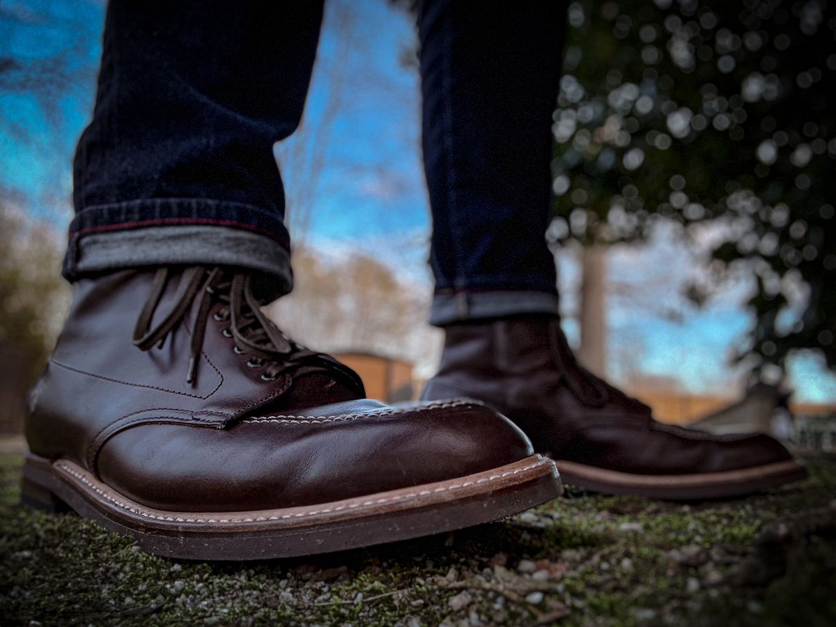Photo by MaticEsq on February 20, 2026 of the Alden 403 Indy Boot in Horween Brown Chromexcel.