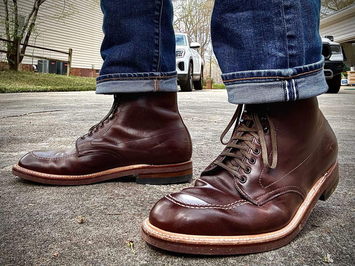 Photo by MaticEsq on March 15, 2026 of the Alden 403 Indy Boot in Horween Brown Chromexcel.