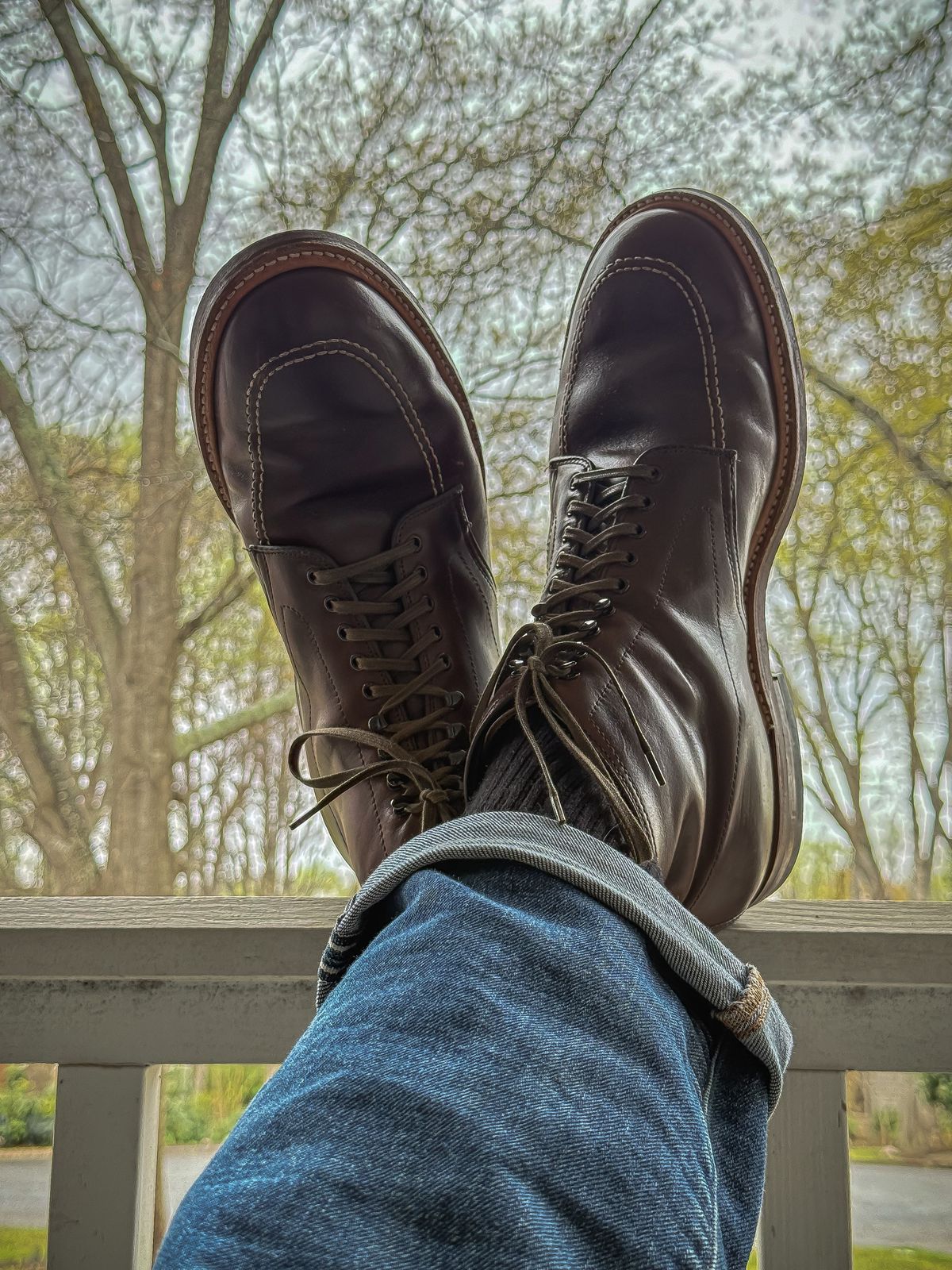 Photo by MaticEsq on March 15, 2026 of the Alden 403 Indy Boot in Horween Brown Chromexcel.