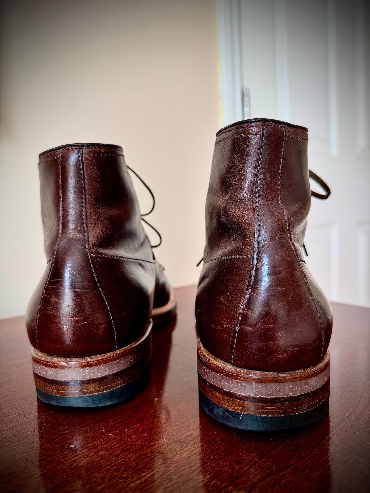 Photo by MaticEsq on April 7, 2026 of the Alden 403 Indy Boot in Horween Brown Chromexcel.