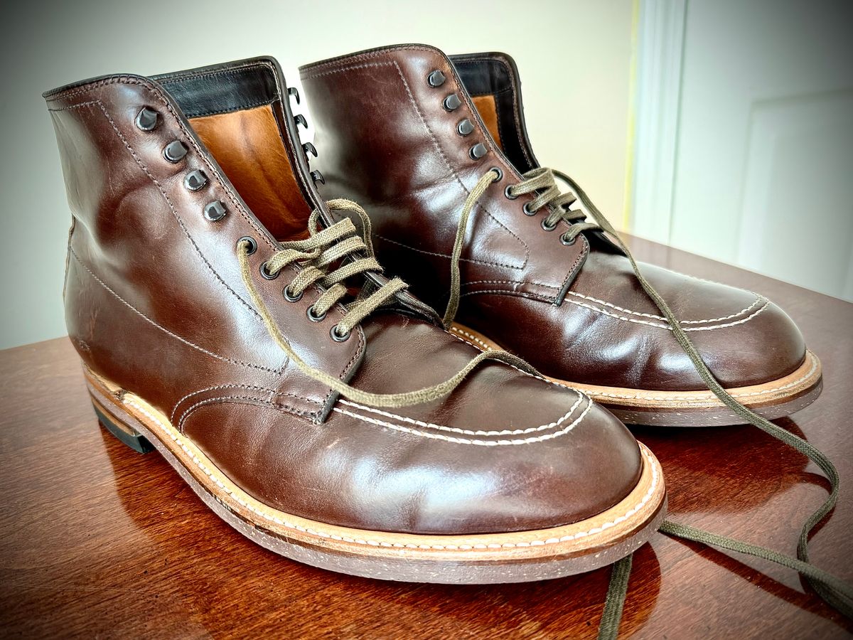 Photo by MaticEsq on April 7, 2026 of the Alden 403 Indy Boot in Horween Brown Chromexcel.