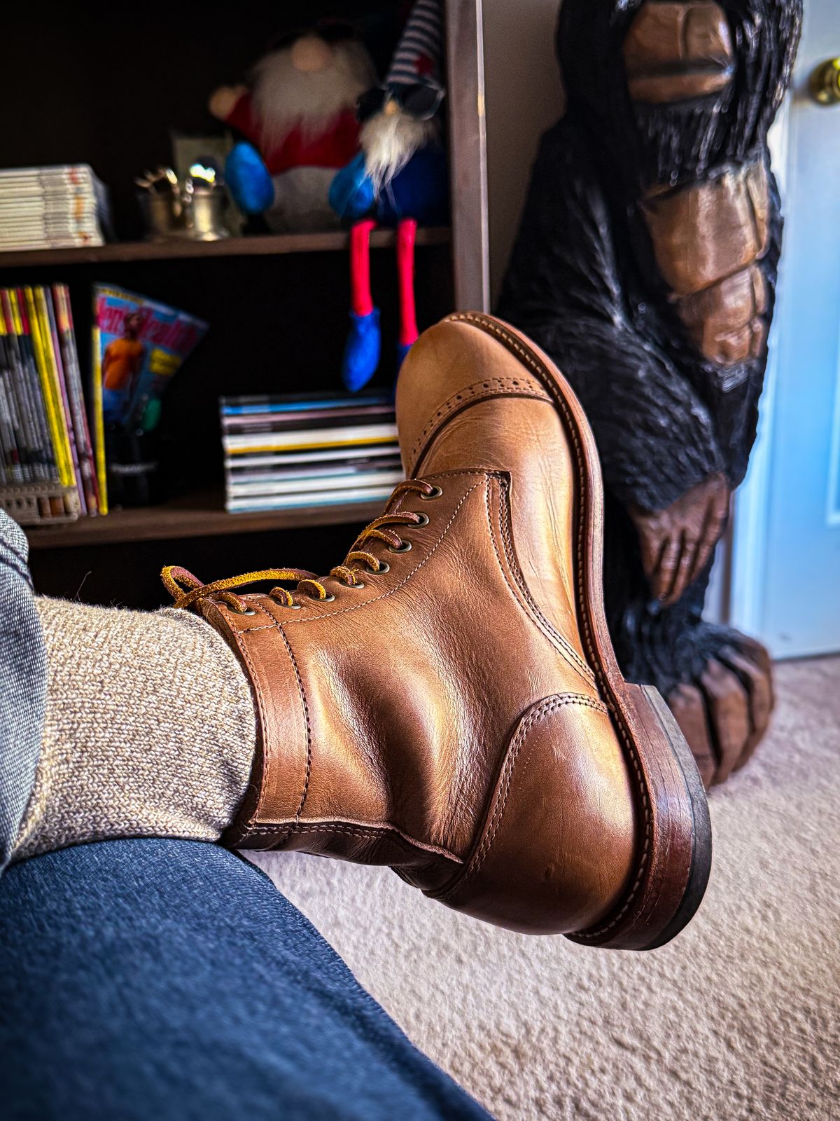 Photo by MaticEsq on November 18, 2025 of the Oak Street Bootmakers Trench Boot in Horween Natural Chromexcel.