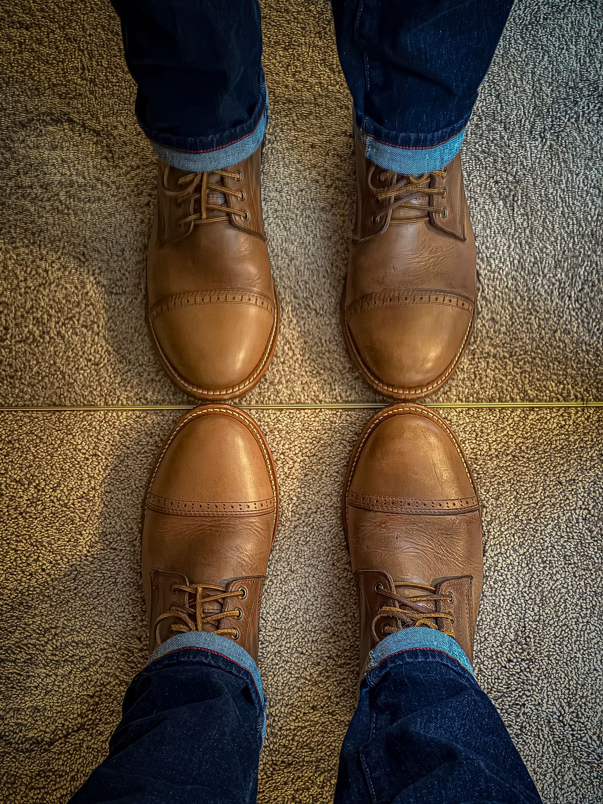 Photo by MaticEsq on January 9, 2026 of the Oak Street Bootmakers Trench Boot in Horween Natural Chromexcel.