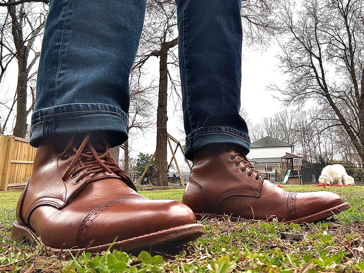 Photo by MaticEsq on January 18, 2026 of the Oak Street Bootmakers Trench Boot in Horween Natural Chromexcel.