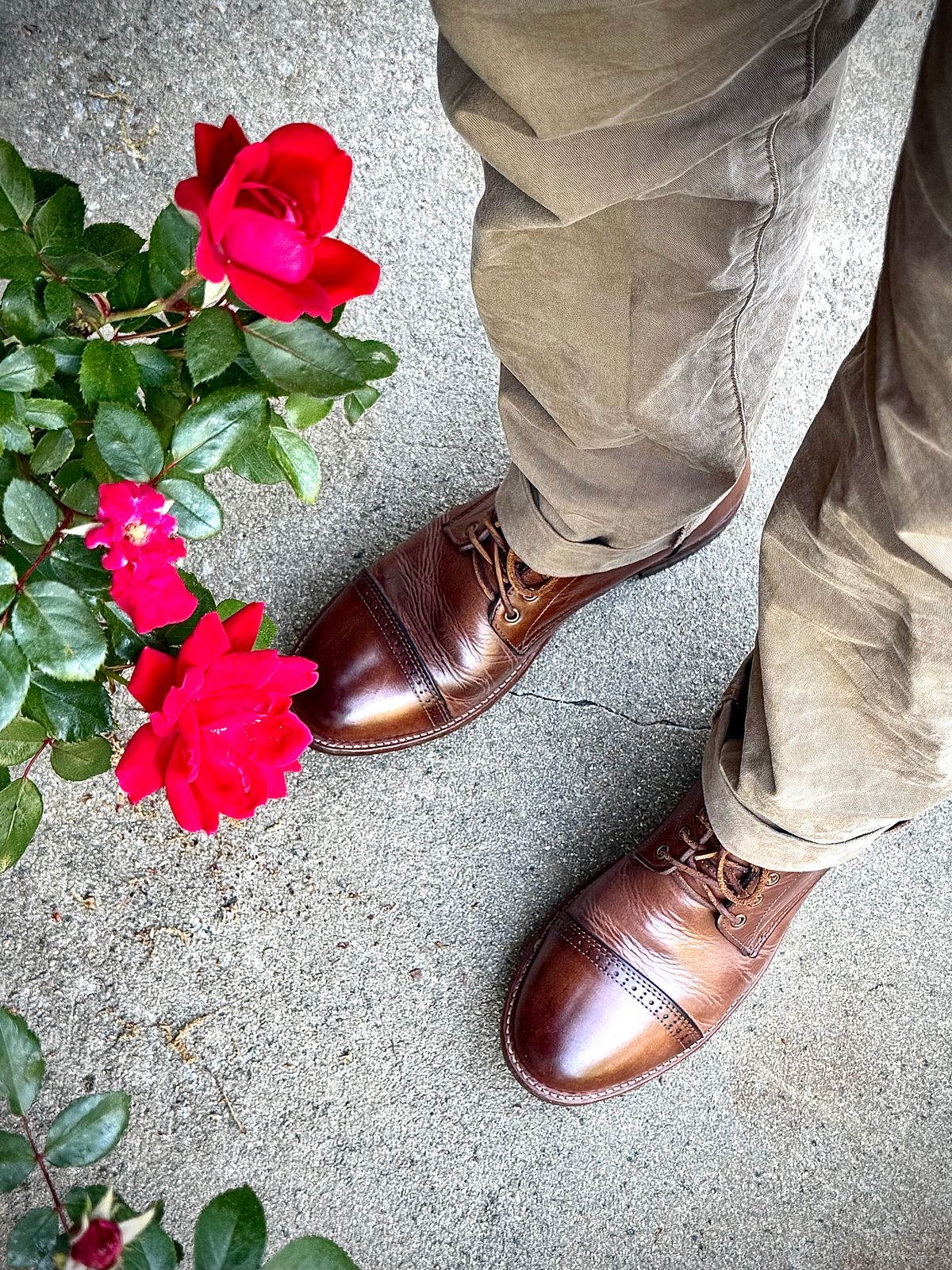 Photo by MaticEsq on April 15, 2026 of the Oak Street Bootmakers Trench Boot in Horween Natural Chromexcel.