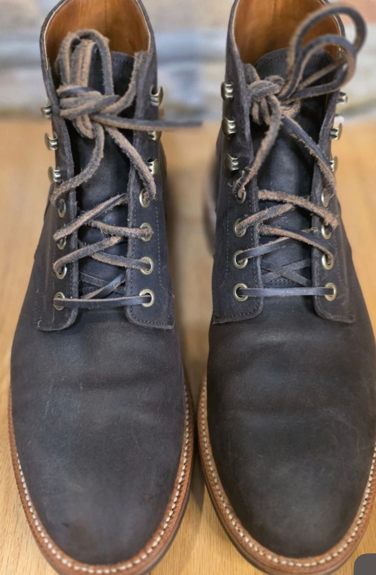 Photo by MaticEsq on November 12, 2025 of the Grant Stone Diesel Boot in C.F. Stead Dark Burgundy Classic Kudu.