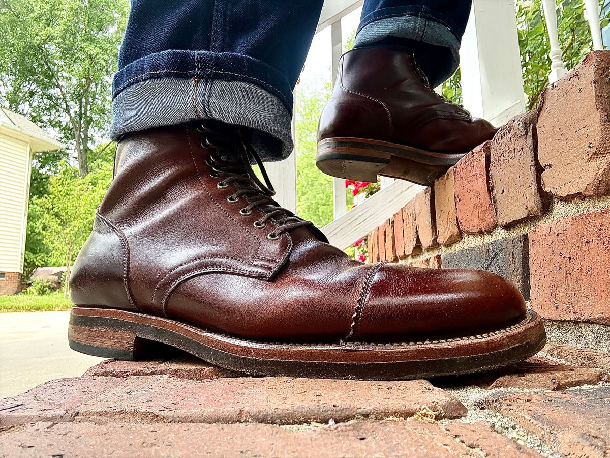 Photo by MaticEsq on April 19, 2026 of the Viberg Service Boot PCT in Gallun Cigar Viking Calf.