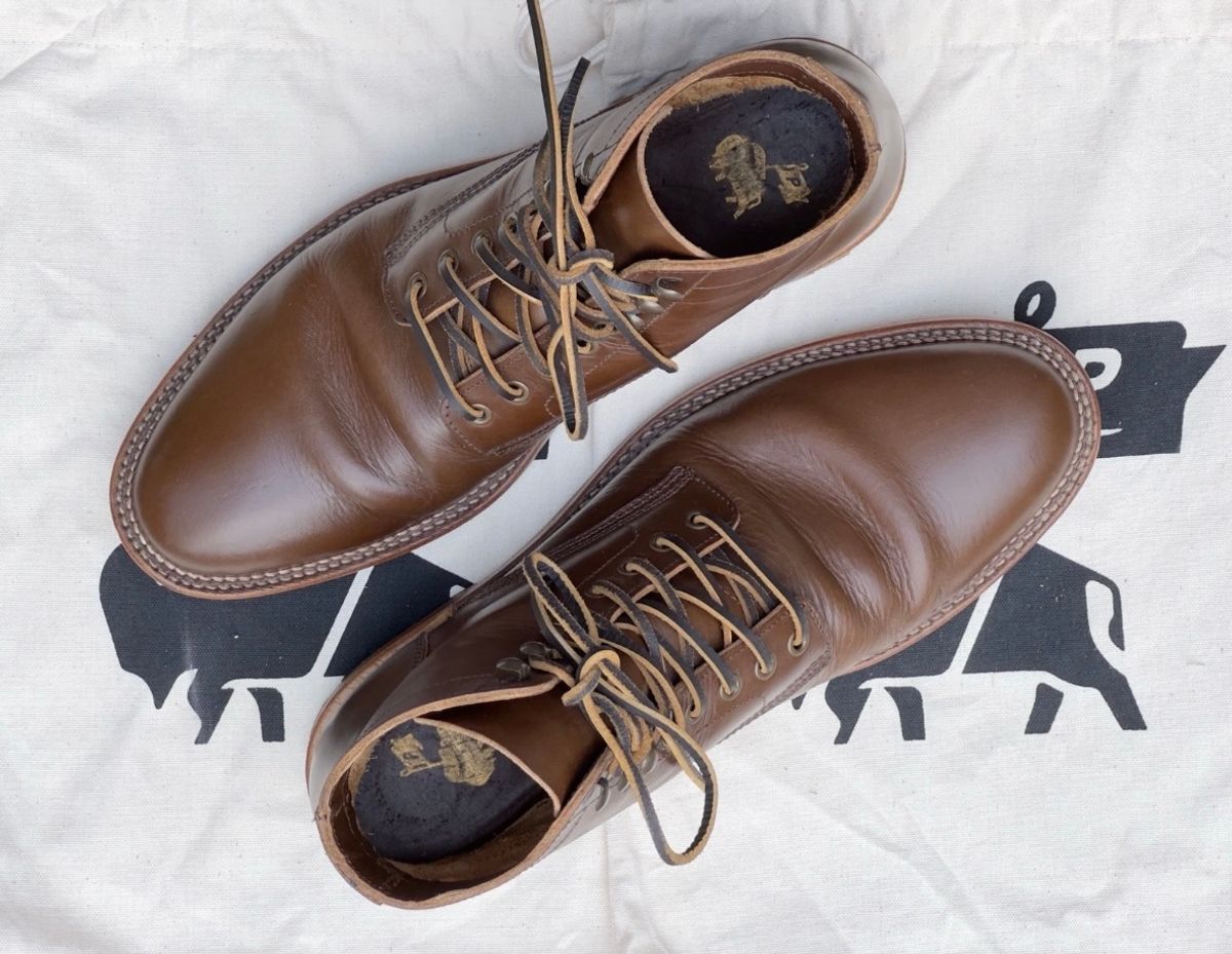 Photo by MaticEsq on January 13, 2026 of the Parkhurst The Allen in Italpel Caramel Teacore Veg Tan.