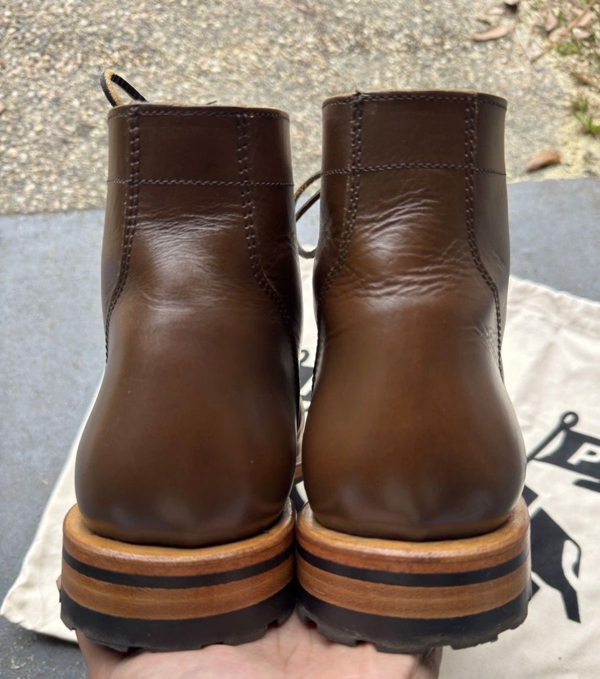 Photo by MaticEsq on January 13, 2026 of the Parkhurst The Allen in Italpel Caramel Teacore Veg Tan.