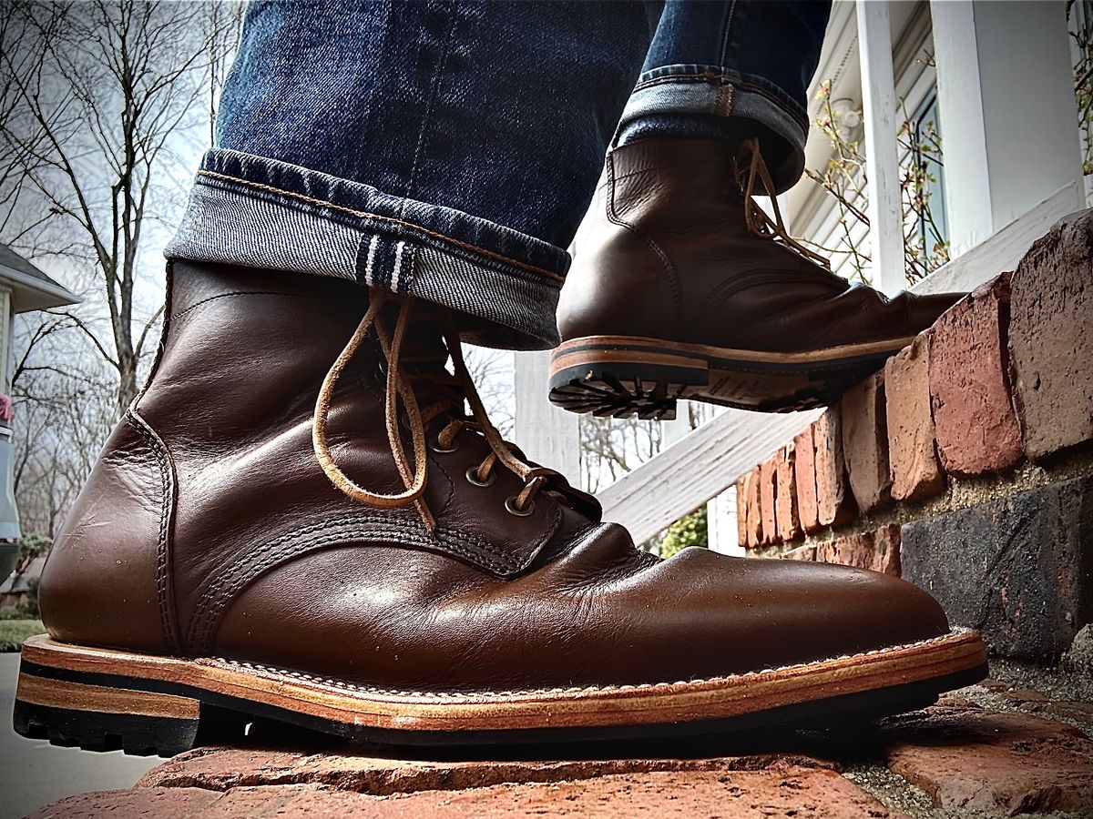 Photo by MaticEsq on February 26, 2026 of the Parkhurst The Allen in Italpel Caramel Teacore Veg Tan.