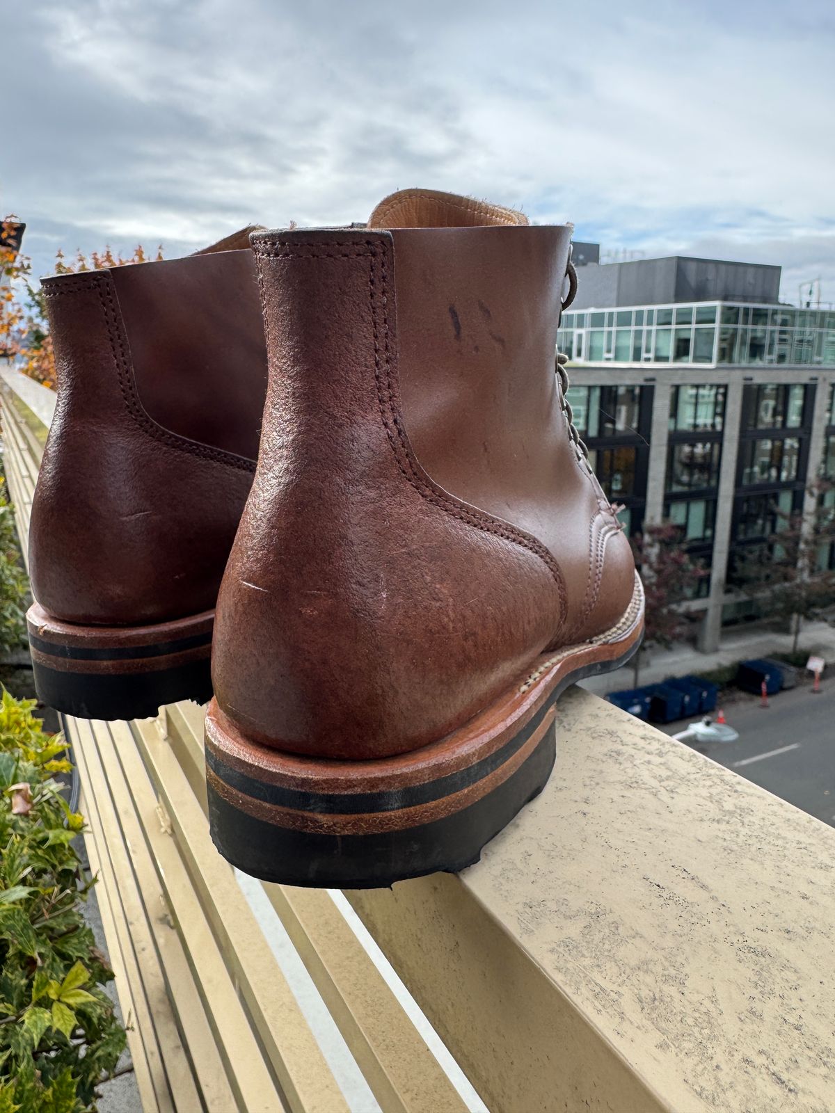 Photo by JGHutch on October 31, 2024 of the Viberg Service Boot in Horween Brown Waxed Flesh.