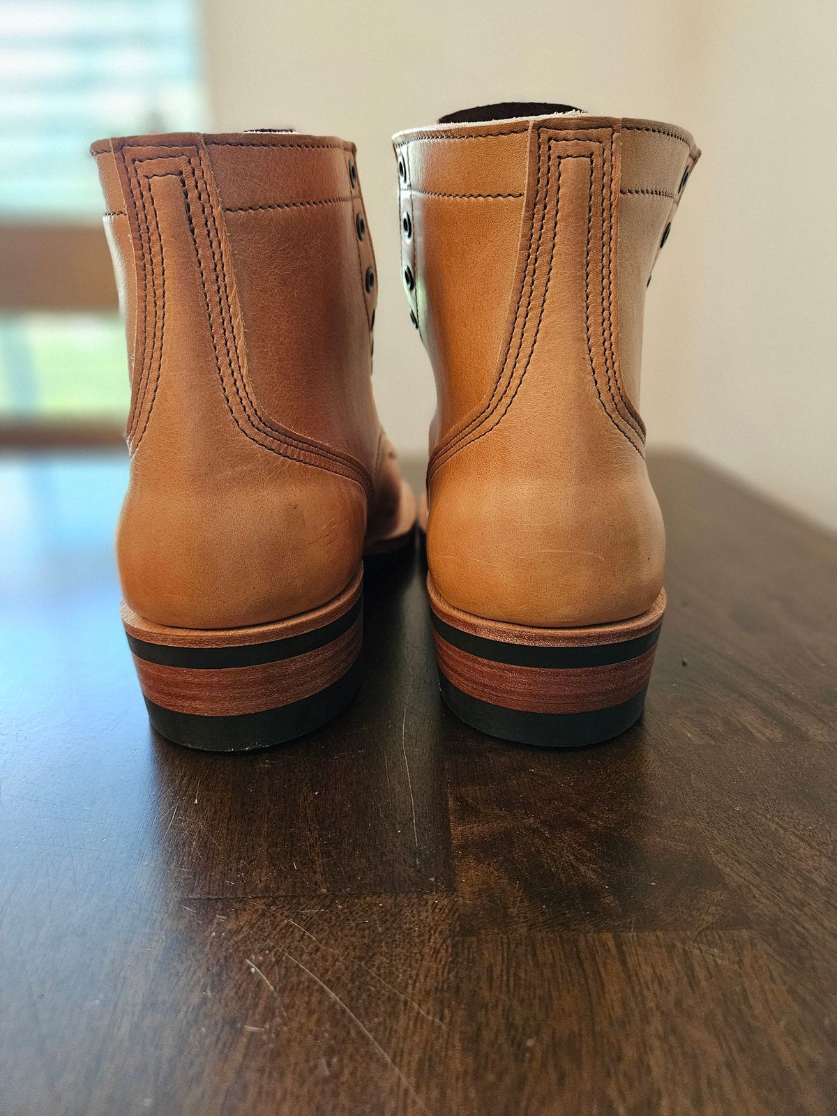 Photo by 83cane on October 1, 2025 of the Nicks DomePro in Horween Light Natural Dublin.