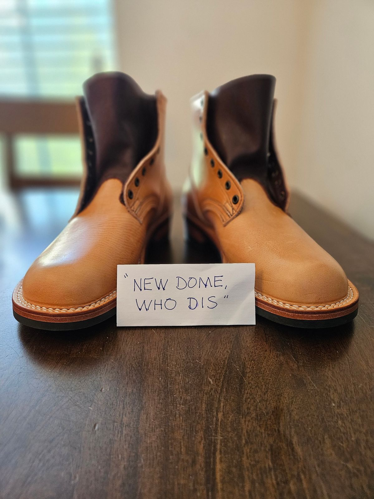 Photo by 83cane on October 1, 2025 of the Nicks DomePro in Horween Light Natural Dublin.