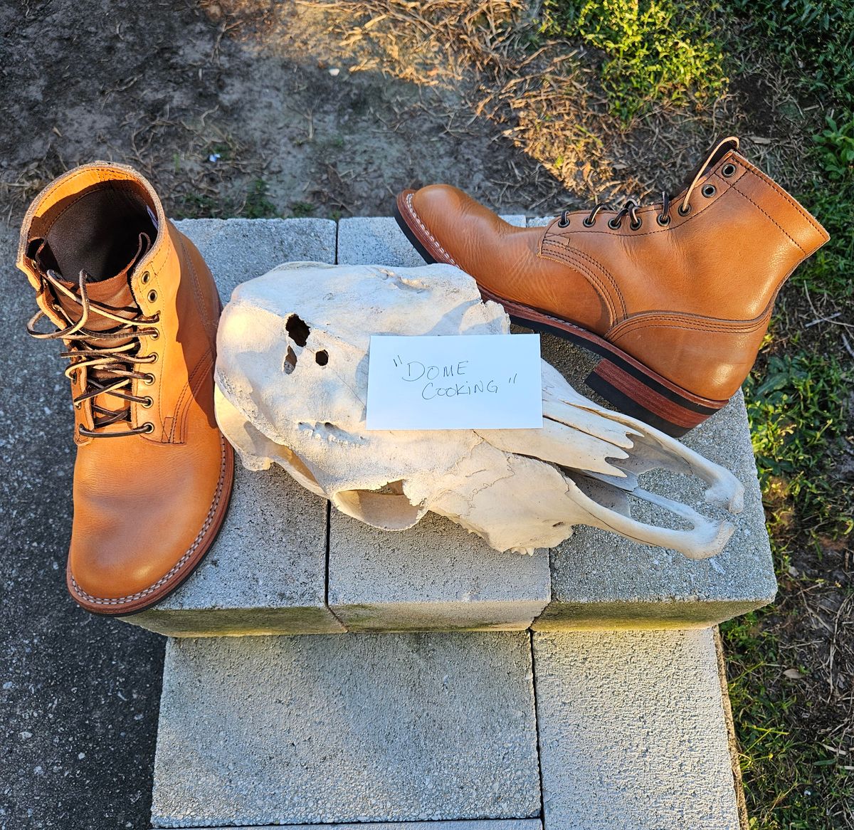 Photo by 83cane on November 3, 2025 of the Nicks DomePro in Horween Light Natural Dublin.