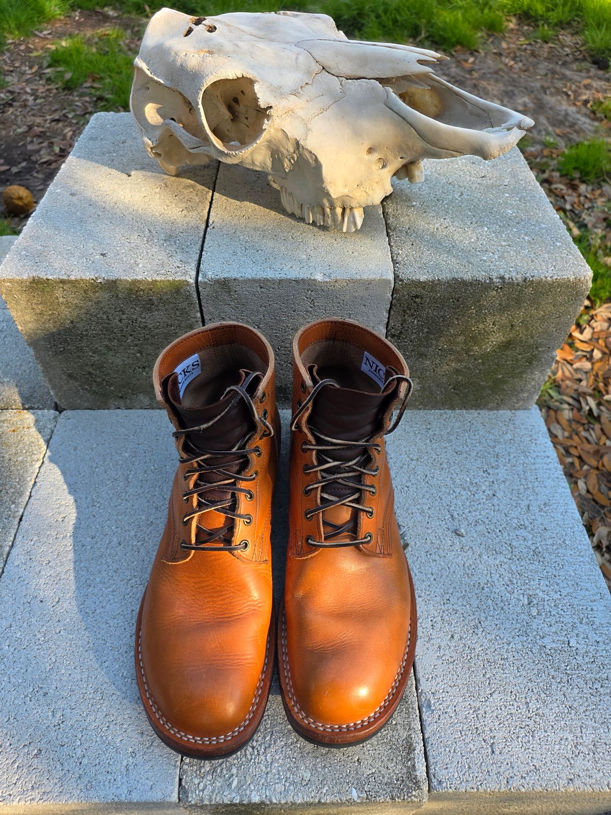 Photo by 83cane on February 3, 2026 of the Nicks DomePro in Horween Light Natural Dublin.
