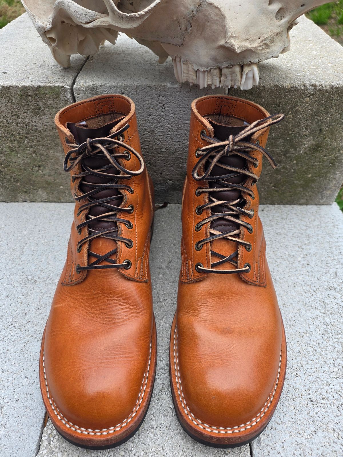 Photo by 83cane on March 3, 2026 of the Nicks DomePro in Horween Light Natural Dublin.