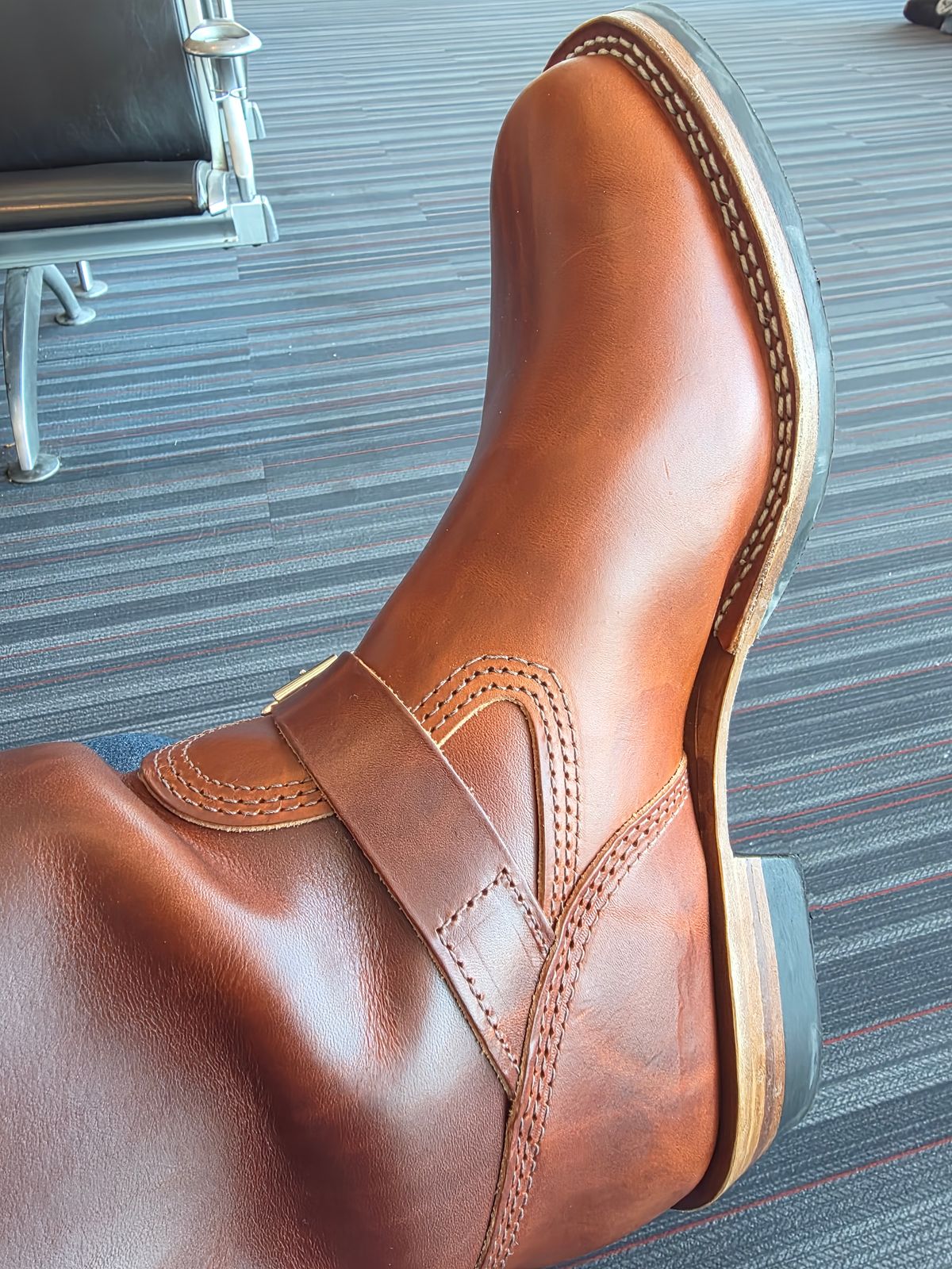 Photo by 83cane on June 26, 2026 of the Wesco Mister Lou in Wickett & Craig Tan Oiled Latigo.
