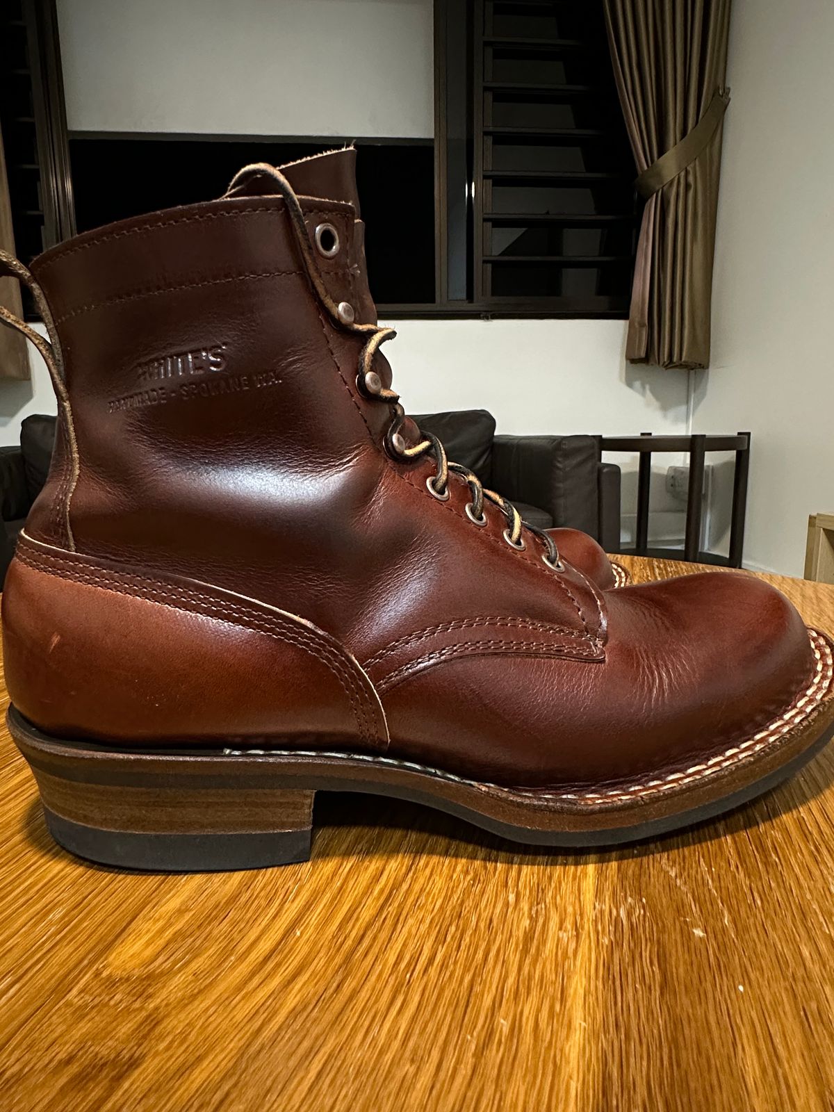 Photo by unagikiller on November 1, 2024 of the White's C350 Cruiser in Seidel British Tan Double Shot.