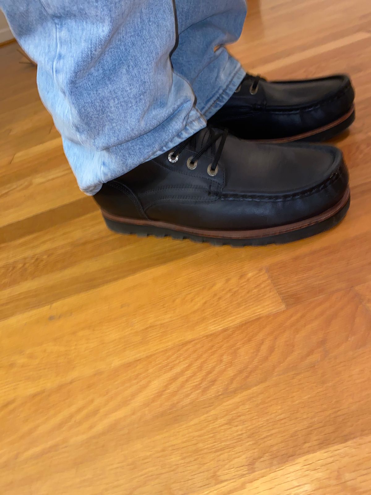 Photo by Stellarlife2429_ on May 30, 2026 of the Jim Green Workhorse Moc Toe in Nubuck leather.
