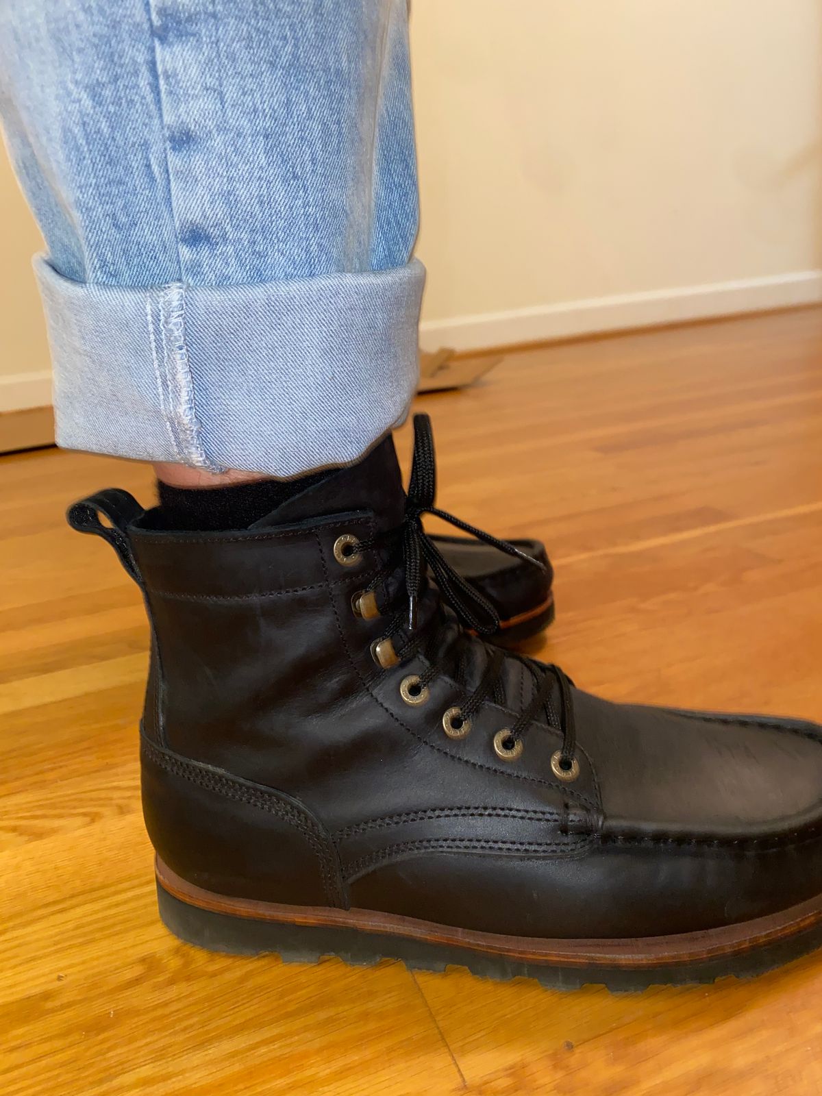 Photo by Stellarlife2429_ on May 30, 2026 of the Jim Green Workhorse Moc Toe in Nubuck leather.