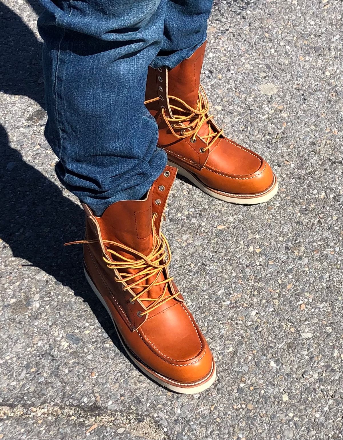 Photo by JLL343 on April 3, 2021 of the Red Wing 8-Inch Classic Moc in S.B. Foot Oro Legacy.