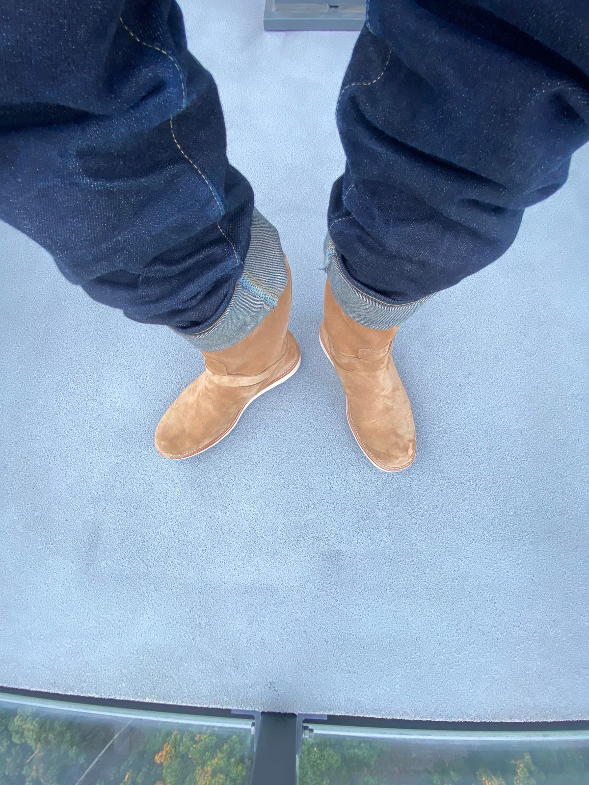 Photo by IndigoJones on October 20, 2024 of the Crush On Retro Engineer Boot 9013 in Suede Beige.