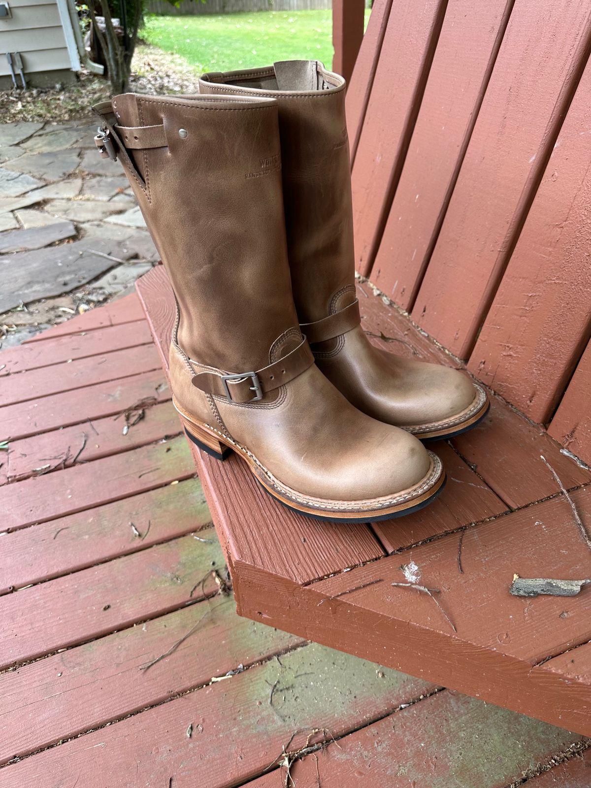 Photo by biggy545 on April 21, 2026 of the White's Nomad Engineer Boots in Horween Natural Chromexcel.