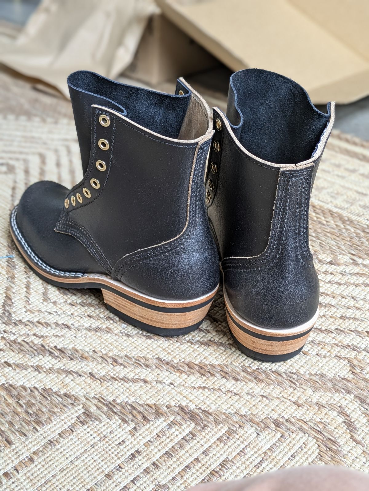 Photo by UnpackedC on January 27, 2025 of the Nicks Prospector in Horween Black Waxed Flesh.
