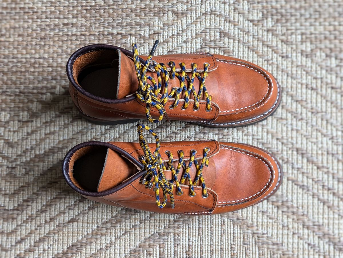 Photo by UnpackedC on April 16, 2025 of the Red Wing 6-Inch Classic Moc in S.B. Foot Oro Legacy.