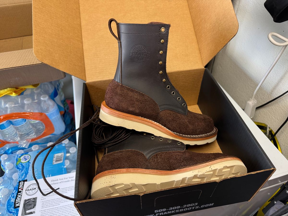 Photo by OrtizConstruction on April 1, 2026 of the Frank's Boots Rainier in Seidel Mocha Oil Tan.