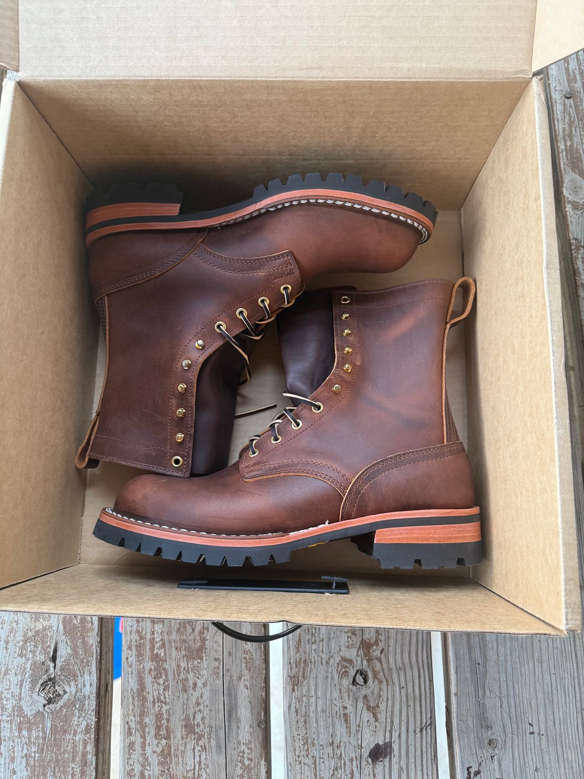 Photo by mattwaldo on July 29, 2025 of the Nicks Overlander in Horween Orange Predator.