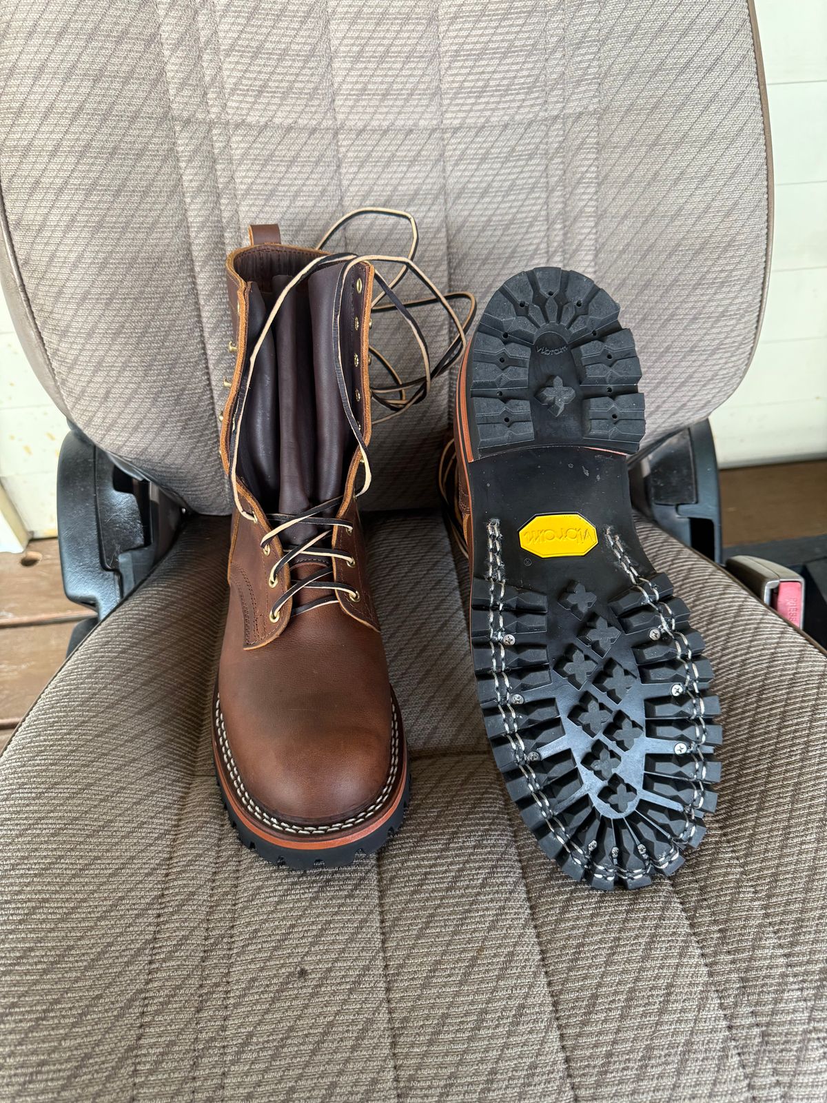 Photo by mattwaldo on July 29, 2025 of the Nicks Overlander in Horween Orange Predator.