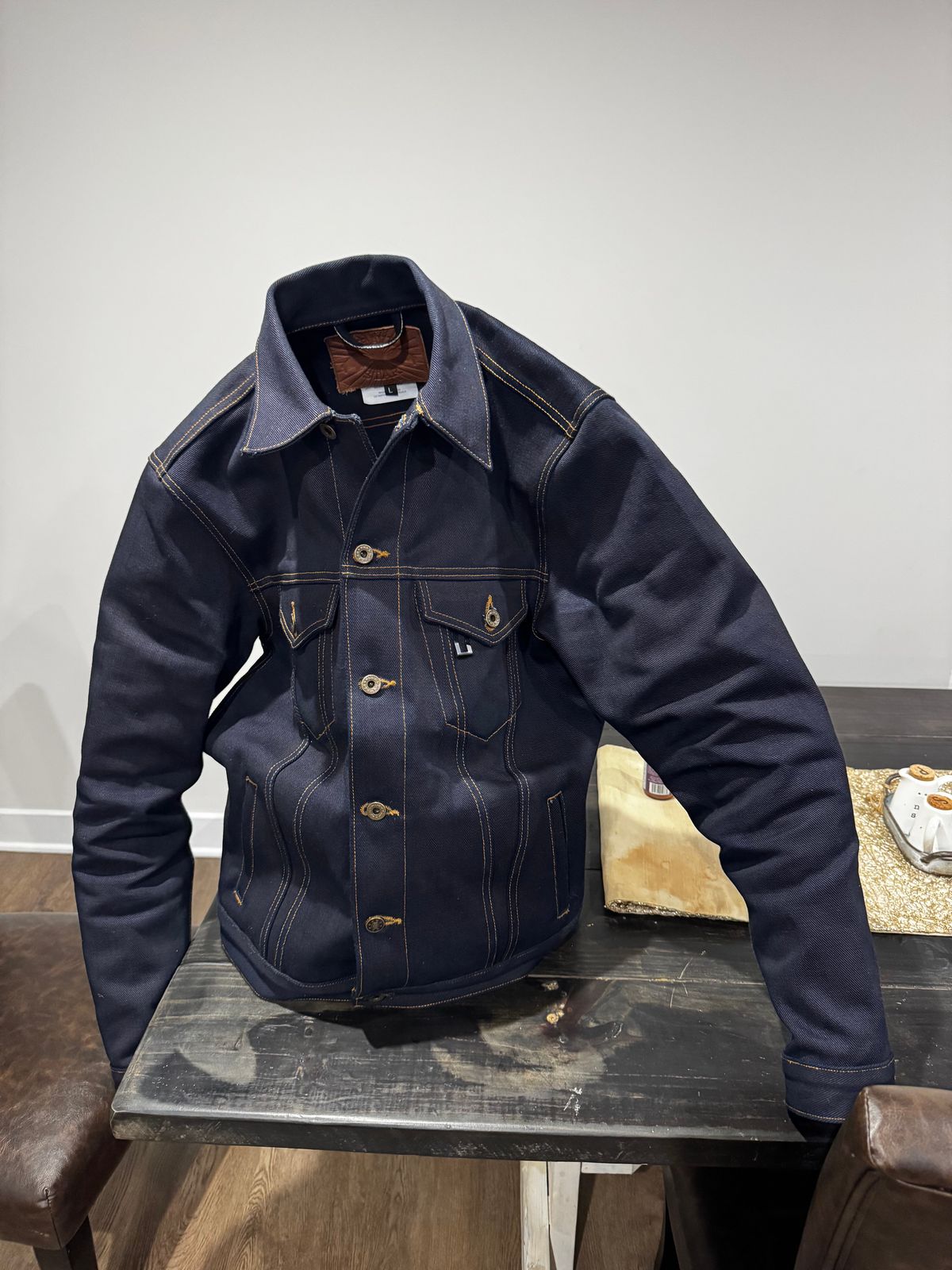 Photo by ericxj99 on January 23, 2026 of the Brave Star Ironside 21.5oz Frankenstein in 22oz Denim.