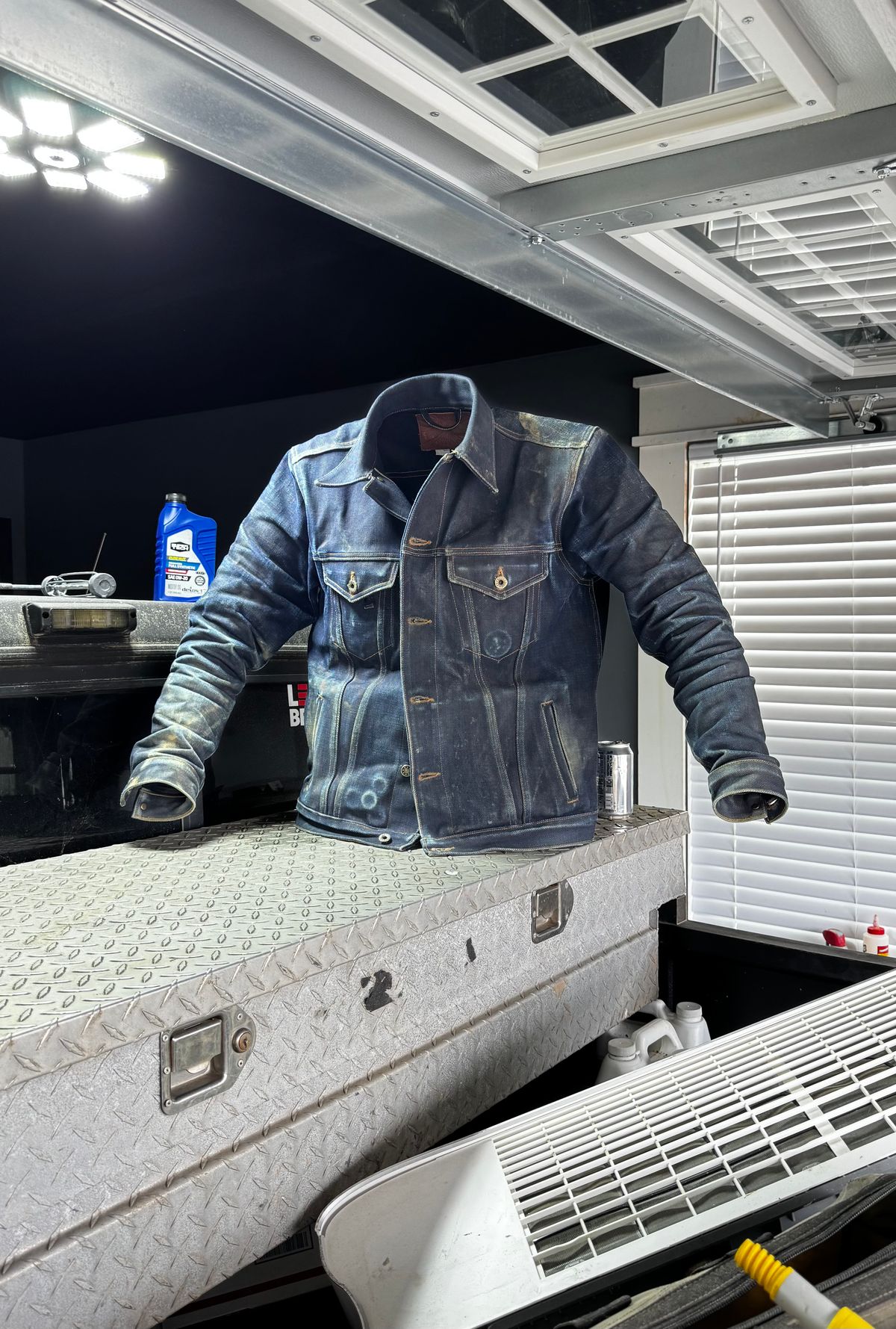 Photo by ericxj99 on February 18, 2026 of the Brave Star Ironside 21.5oz Frankenstein in 22oz Denim.