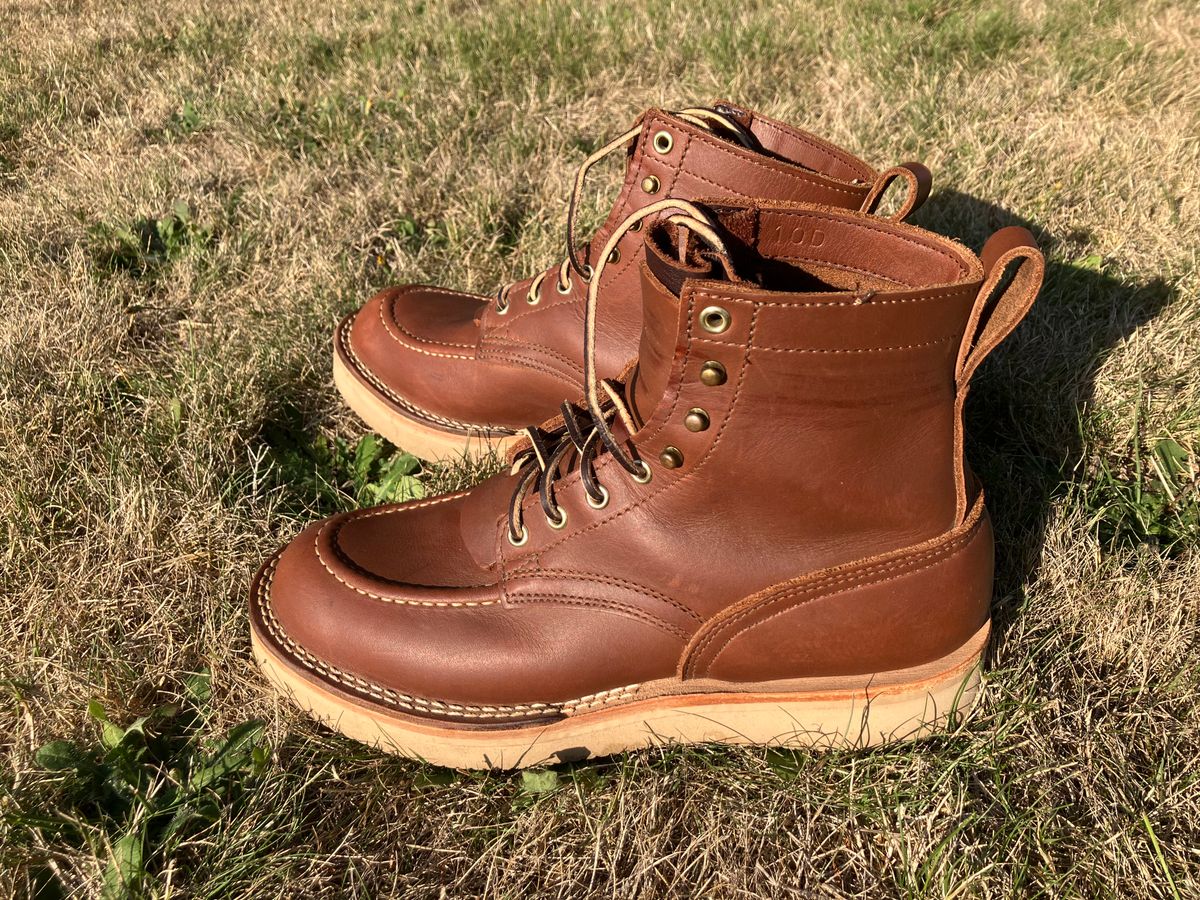 Photo by taylorlong1 on September 19, 2025 of the Nicks Moc Toe in Seidel 1964 Brown.